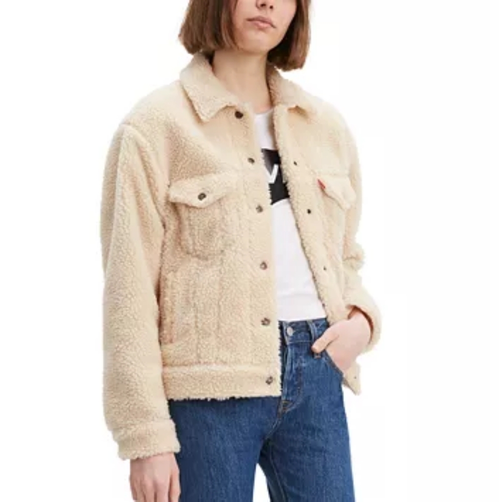Levi's Women  Sherpa Cotton Fleece Trucker Jacket